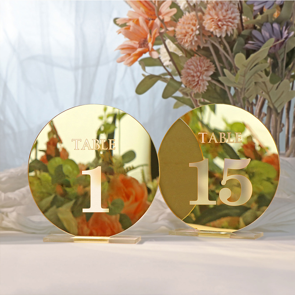 Table Number Gold - Acryl Hochzeit Tisch nummer Zeichen für