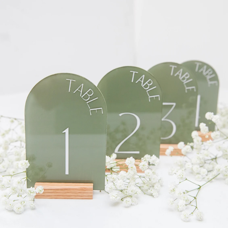 Table Number Gold - Personalisierte Gemalt Zurück Acryl Hochzeit Tisch