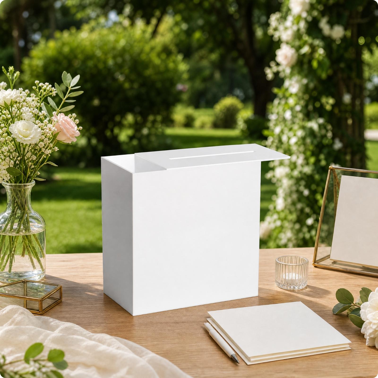Wedding Card Box - Transparente Acryl-Kartenbox mit Schlitzdeckel für Hochzeitsumschläge