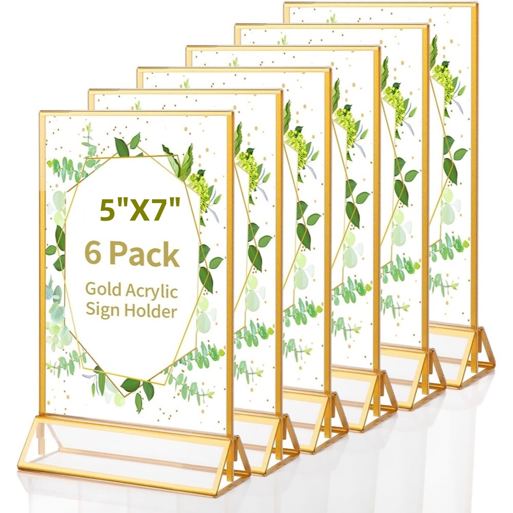 6er-Pack 5x7 Klare Acryl-Schil – Table Number Gold Bewertung und Preis